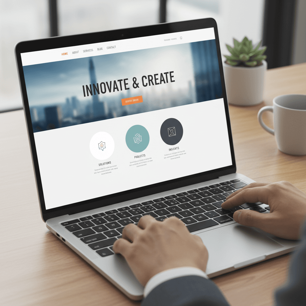 Professional website design displayed on laptop