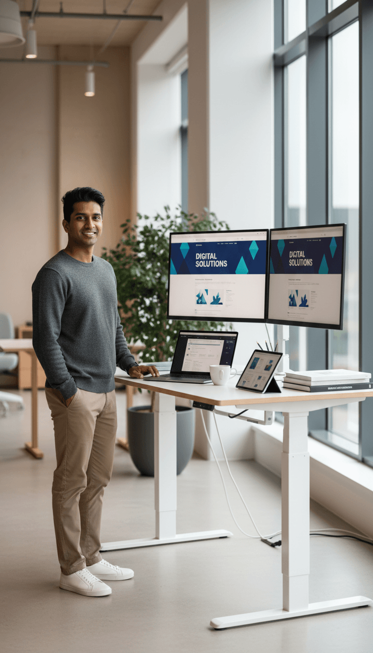 Website design portfolio showcase on desktop
