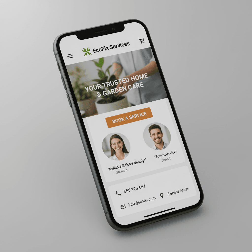 Professional business website homepage with modern design