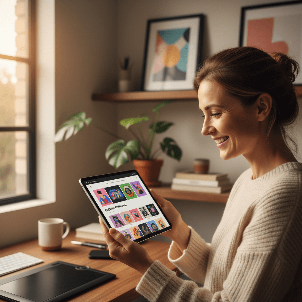 Small business website featuring portfolio and customer testimonials