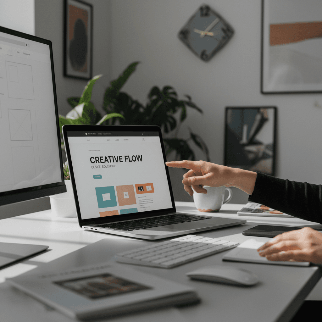 Web designer working on professional website setup