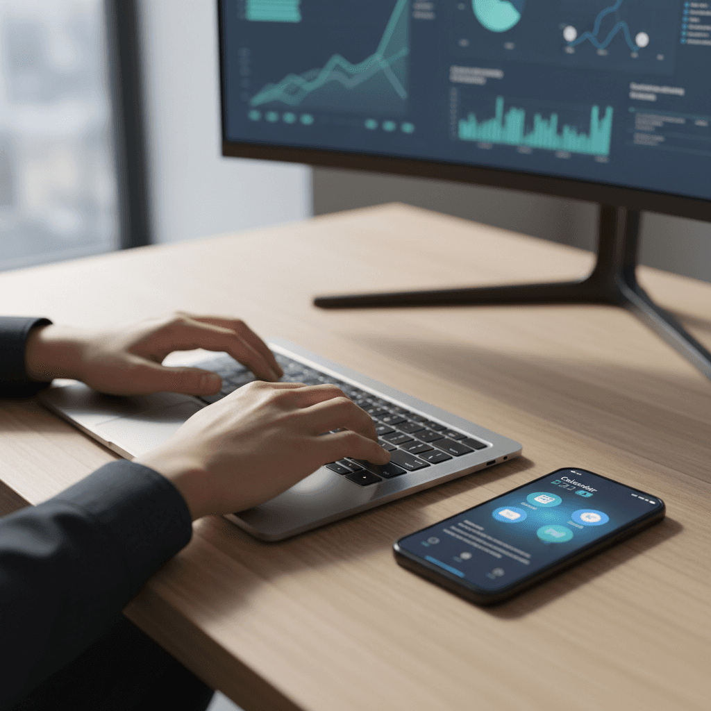 Web consultant working on business website