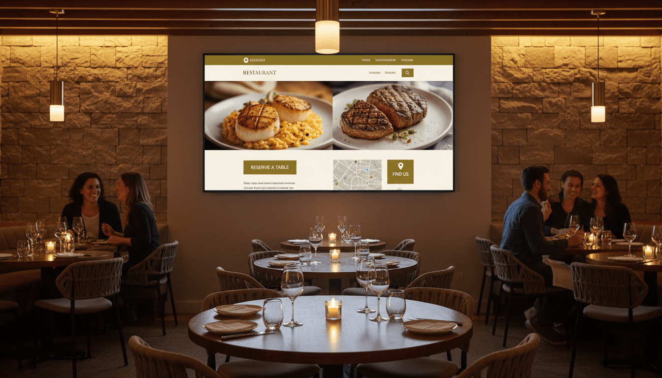 Restaurant website showcasing menu and inviting food imagery